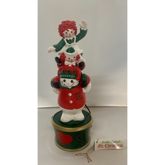 Vintage 9” Christmas Tree Topper Snowden & Friends Raggedy Anne & Andy - Picture 5 of 6